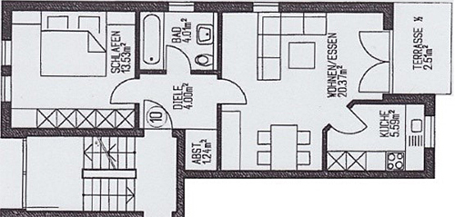 Ferienwohnug Familie Bernhardt - Grundriss 